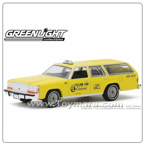 GREENLIGHT 1/64 1988 Ford LTD Crown Victoria Wagon - Yellow Cab of Coronado, California